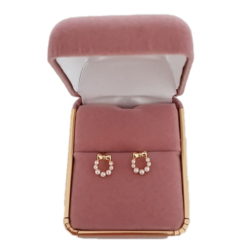 Gold Tone Kids Stud Pearl Earrings(2)