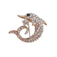 Gold Coloured Diamante Dolphin Brooch