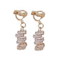 Gold Diamante Zig Zag Clip On Earrings
