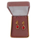 Gold Edged Red Oval Clip On Earrings(2)