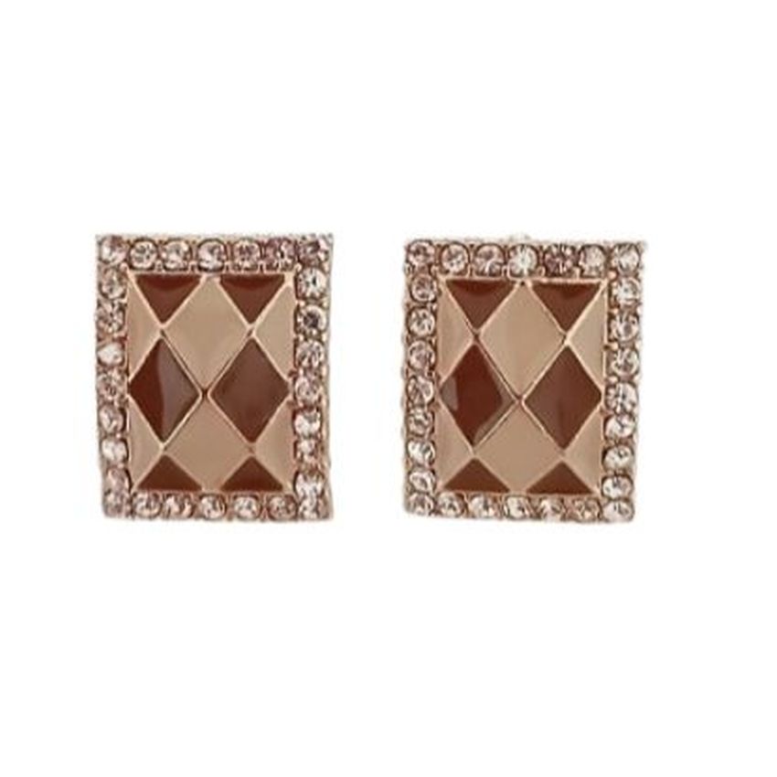 Gold  Harlequin Clip On Earrings