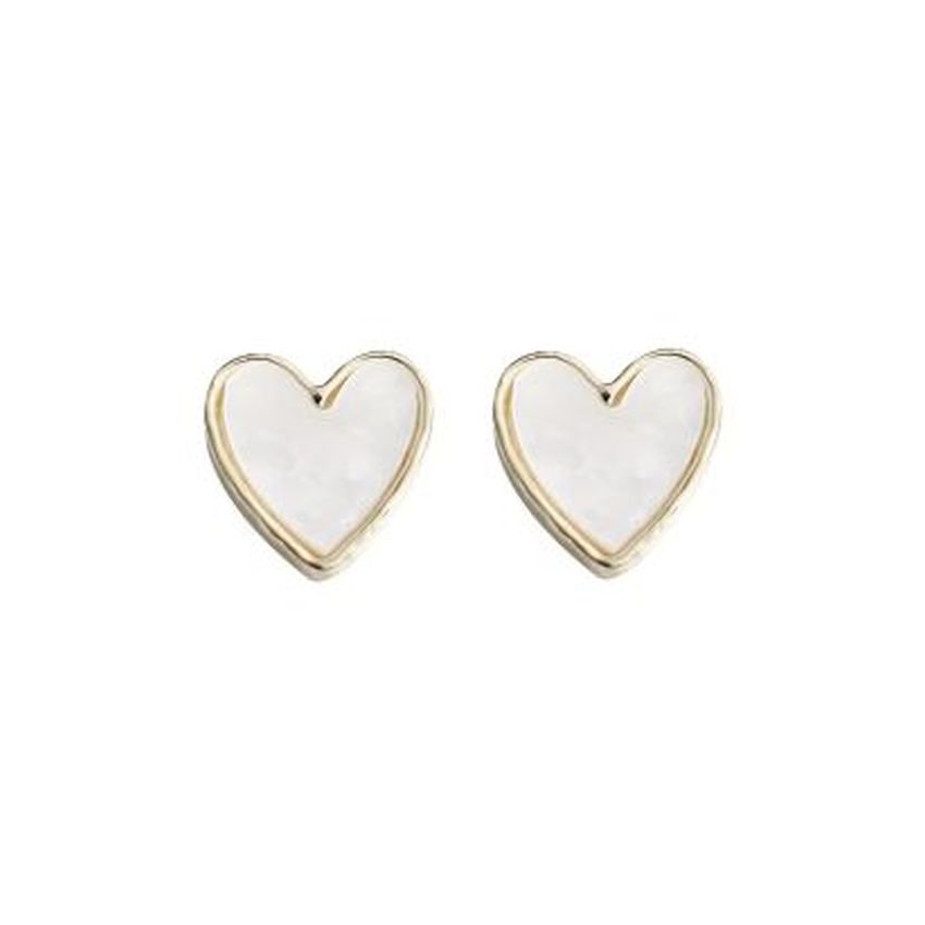 Gold Heart Communion Clip On Earrings