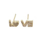 Gold Plated Crystal LOVE Earrings