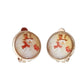 Gold Snowman Clip On Earrings