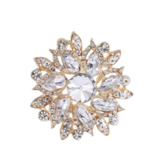 Gold Sparkle Fashion Costume Brooch