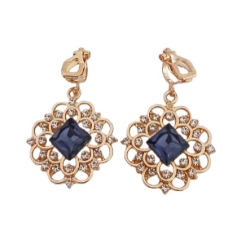 Gorgeous Dark Purple Filigree Clip On Earrings