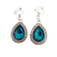 Gorgeous Teal Blue Diamante Clip On Earrings