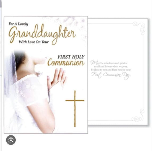 Granddaughter First Holy Communion Greeting Card
