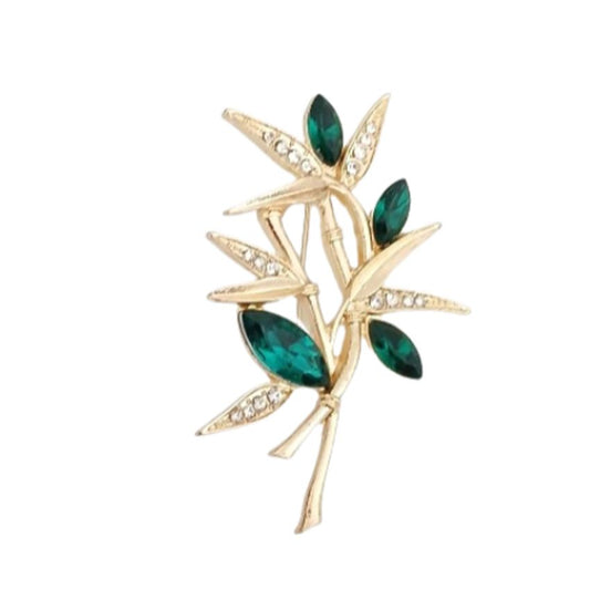 Green And Gold Flower Brooch