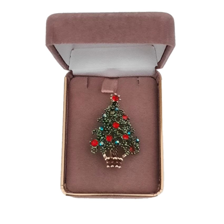 Green And Red Christmas Tree Brooch(2)