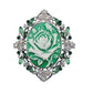 Green Cameo Vintage Style Brooch