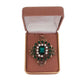 Green Centre Brooch With Green Stone Surround(2)