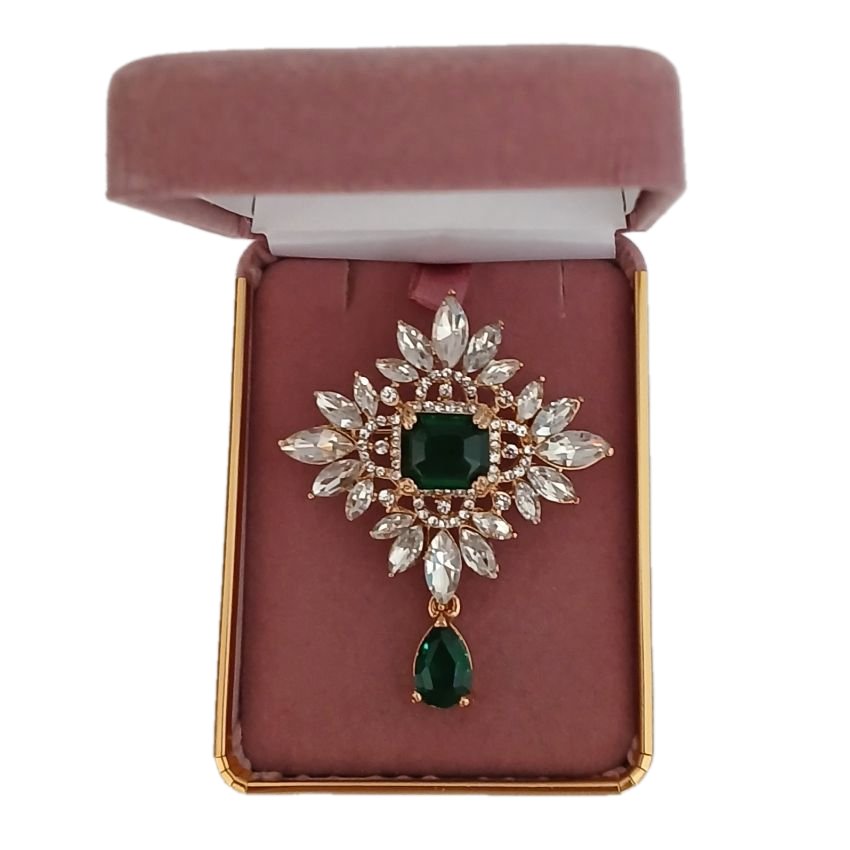 Green Centre Stone Ladies Brooch(2)
