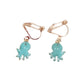 Green Enamel Octopus Clip On Earrings