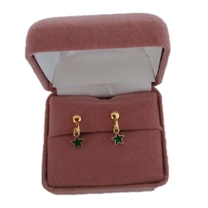Green Star Clip On Earrings(2)