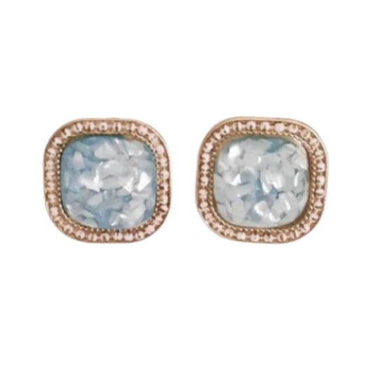 Green With Pearl Clip On Earrings