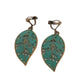 Green Leaf Clip On Earrings