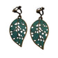 Green Leaf Clip On Earrings