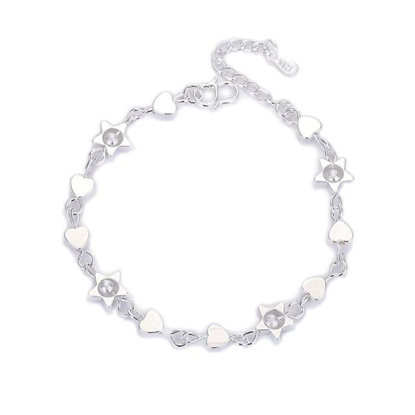 Heart And Ball Childs Silver Bracelet
