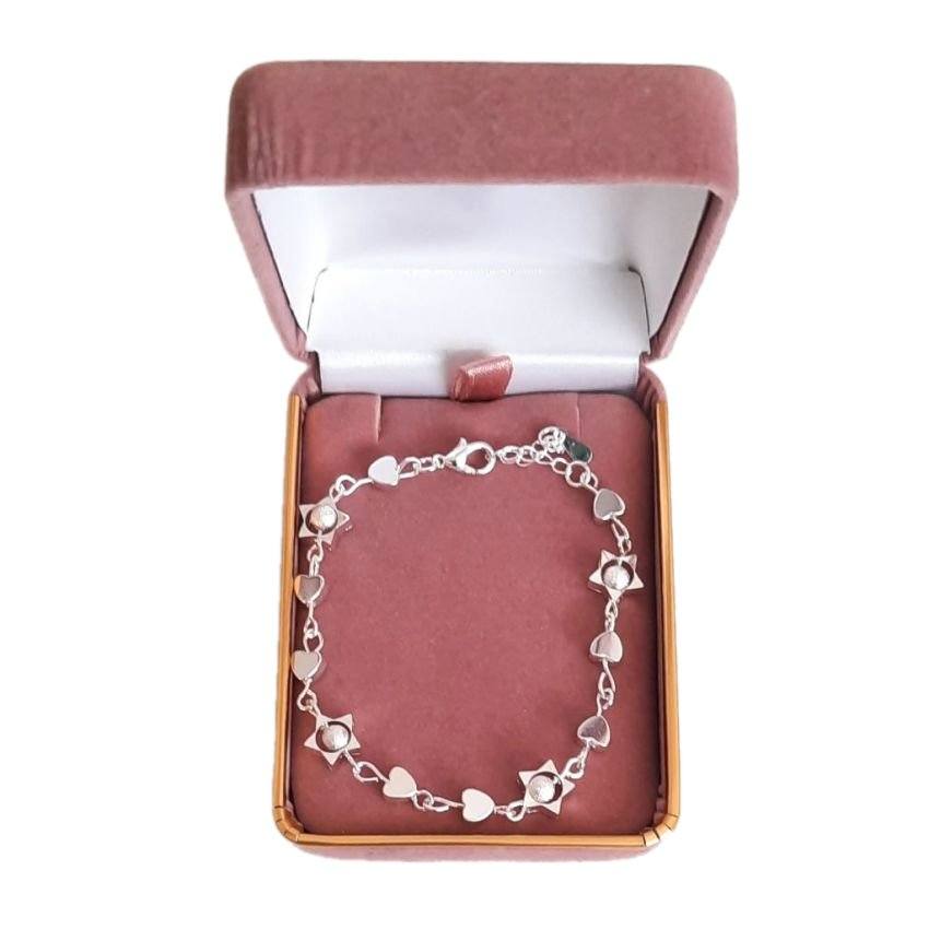 Heart And Ball Childs Silver Bracelet(2)
