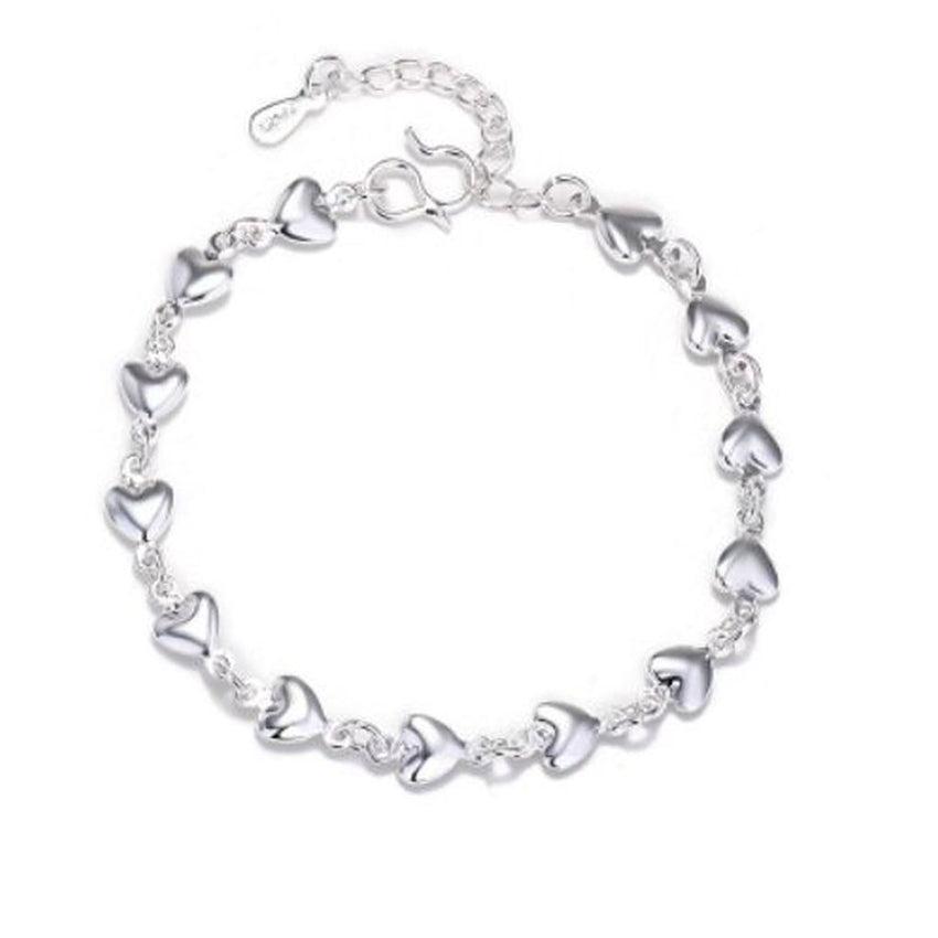 Heart Links Childs Silver Bracelet