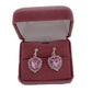 Heart Pink Diamante Drop Clip On Earrings(2)