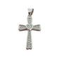 Heart Design Centre Elegant Sterling Silver And Cubic Zirconia Cross Necklace