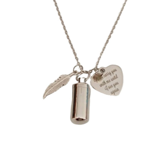 I Will Carry You With Me Cremation Ashes Necklace