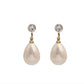 Ivory Diamante Pearl Clip On Earrings
