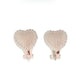 Ivory Heart Communion Clip On Earrings