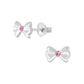 Kids Bow Sterling Silver Childrens Earrings