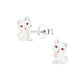 Kids Cat Sterling Silver Stud Earrings