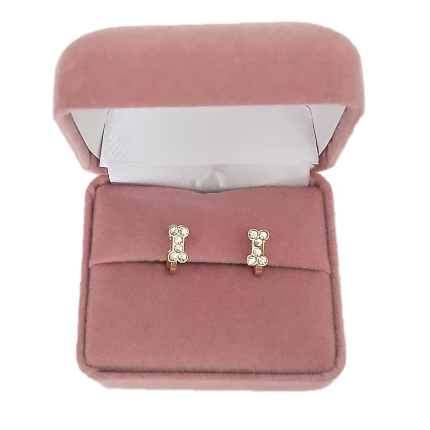 Kids Diamante Bone Clip On Earrings()