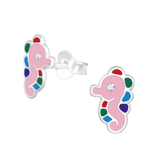 Kids Seahorse Sterling Silver Stud Earrings