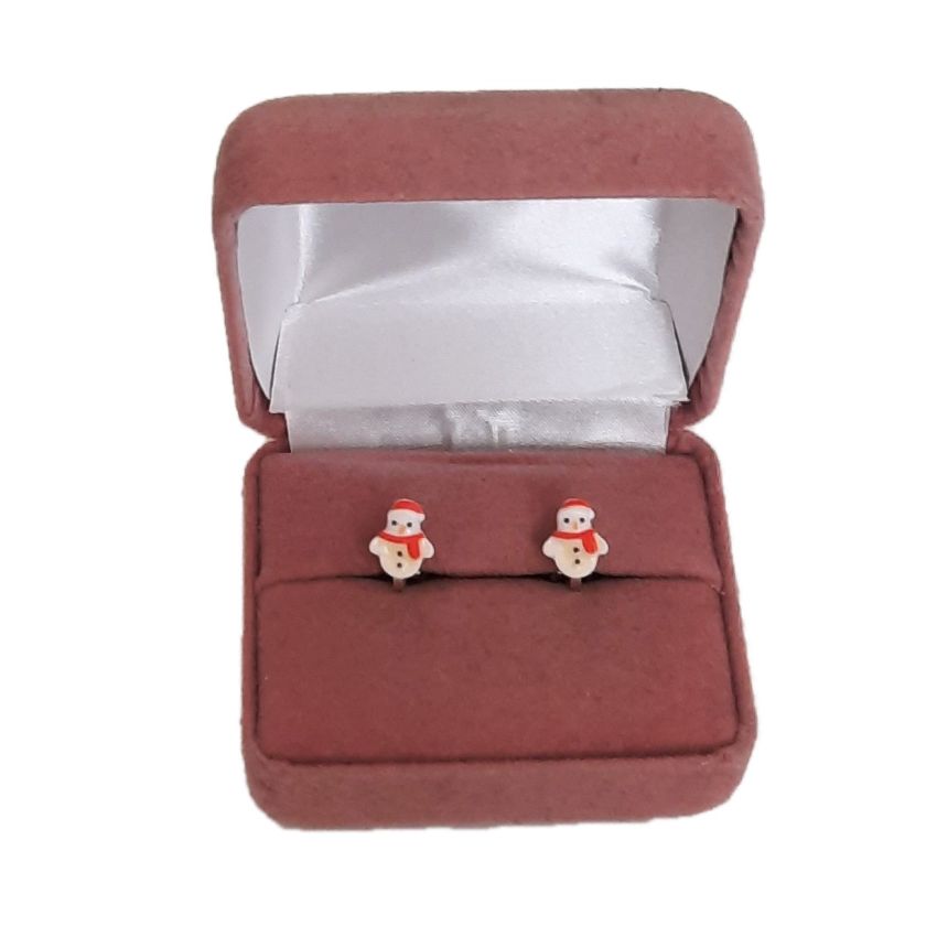 Kids Small Snowman Clip On Earrings(2)