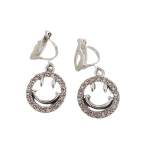 Kids Smiley Face Clip On Earrings