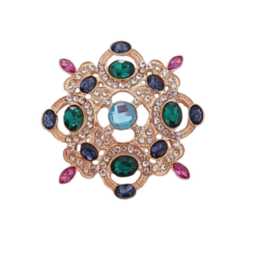 Ladies Diamante Multi Coloured Brooch