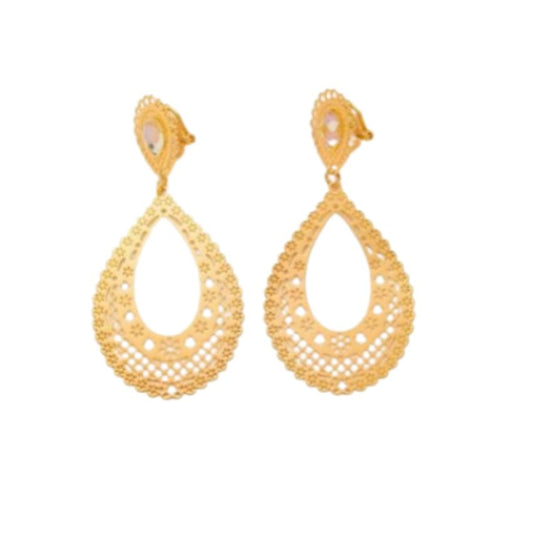 Ladies Swirl Gold Clip On Earrings