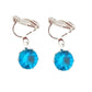 Lake Blue Solitaire Clip On Earrings