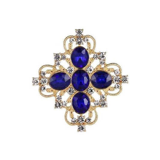 Large Blue Centre Stone Starburst Ladies Brooch