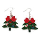 Large Bow On Tree Acrylic Earrings