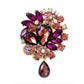 Large Burgundy And Purple Stone Drop Brooch