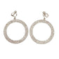 Large Crystal Set Round Clip On Earrings
