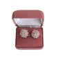 Large Gold Crystal Round Clip On Earrings(2)