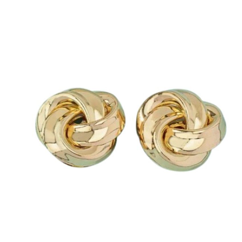 Large Gold Knot Clip On Earrings