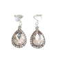 Large Inset Stone Diamante Clip Earrings
