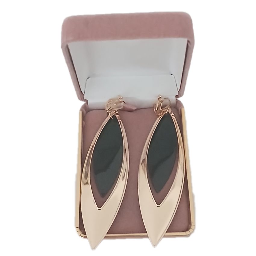 Large Long Black Clip On Earrings(2)