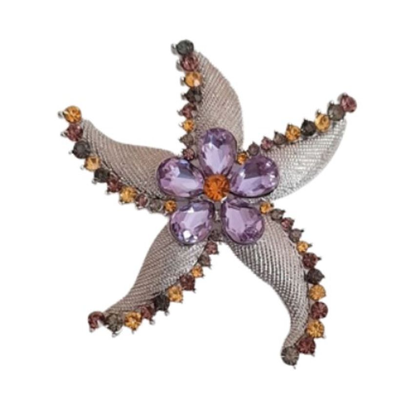 Large Purple Starfish Brooch
