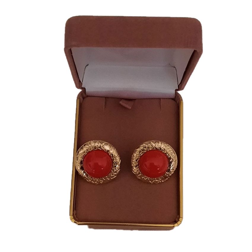Large Red Clip On Earrings(2)
