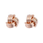Large Rose Gold Knot Clip On Earrings